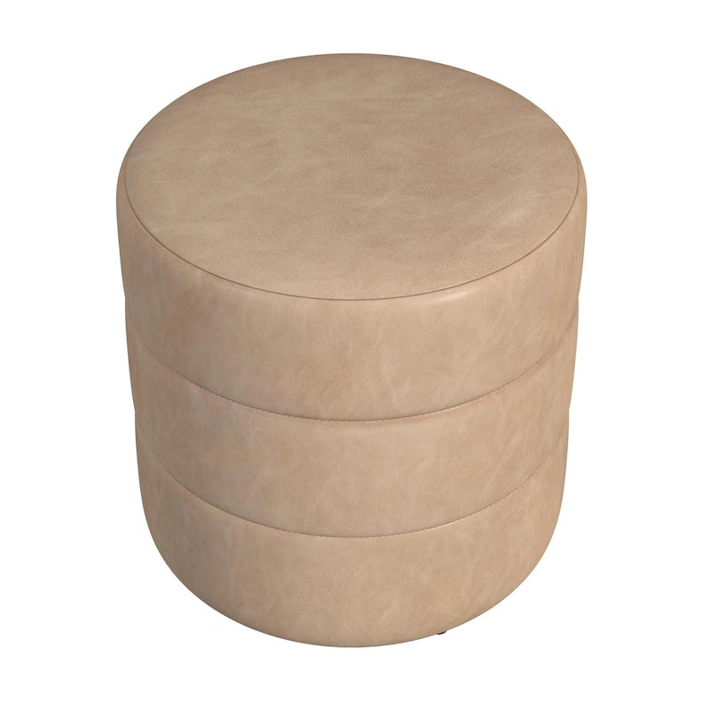 Pouf rond capitonné