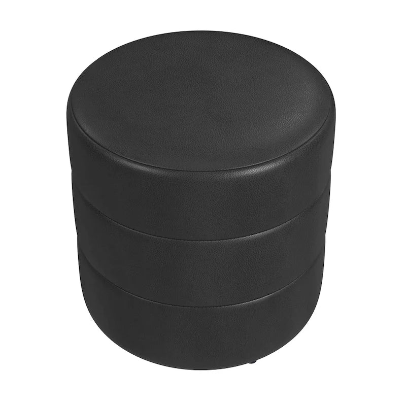 Pouf rond capitonné