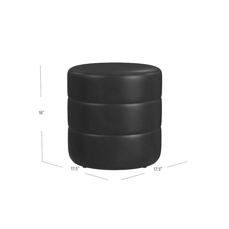 Pouf rond capitonné
