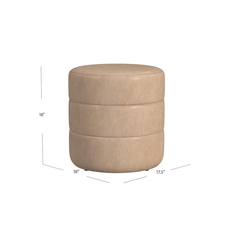 Pouf rond capitonné