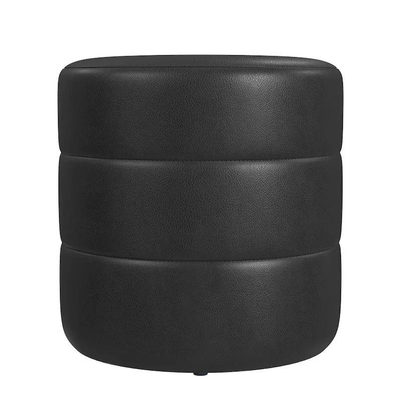 Pouf rond capitonné
