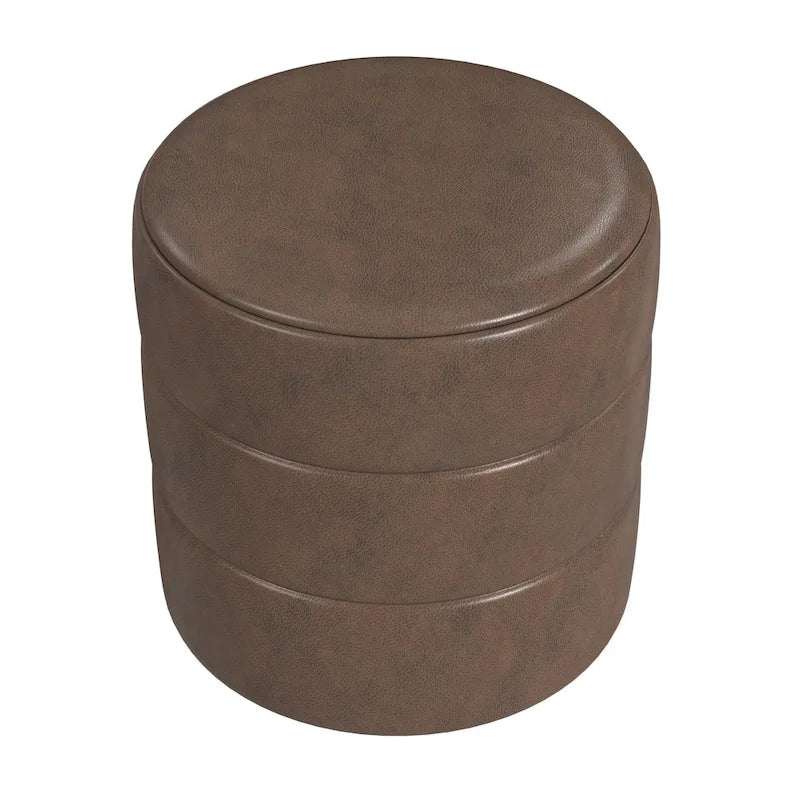 Pouf rond capitonné