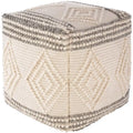 Pouf cube bohème tressé à la main de 45 cm
