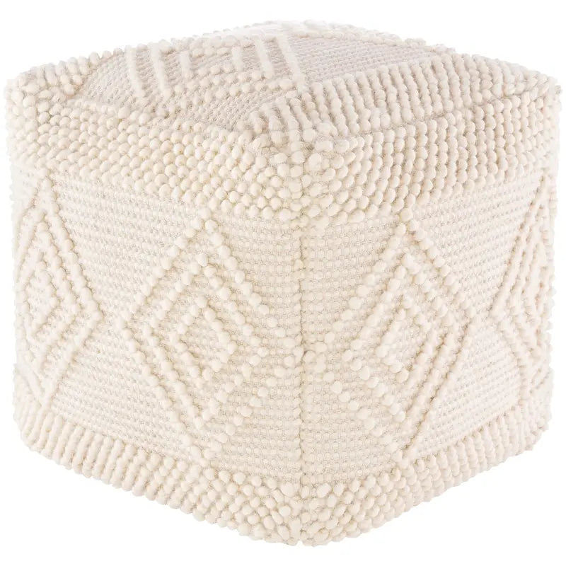Pouf cube bohème tressé à la main de 45 cm