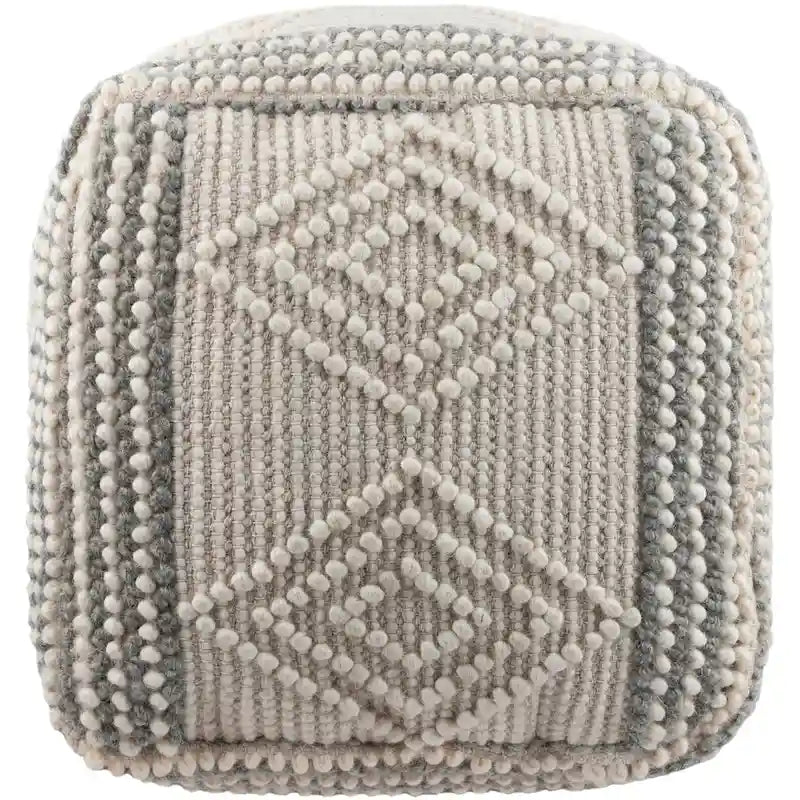 Pouf cube bohème tressé à la main de 45 cm
