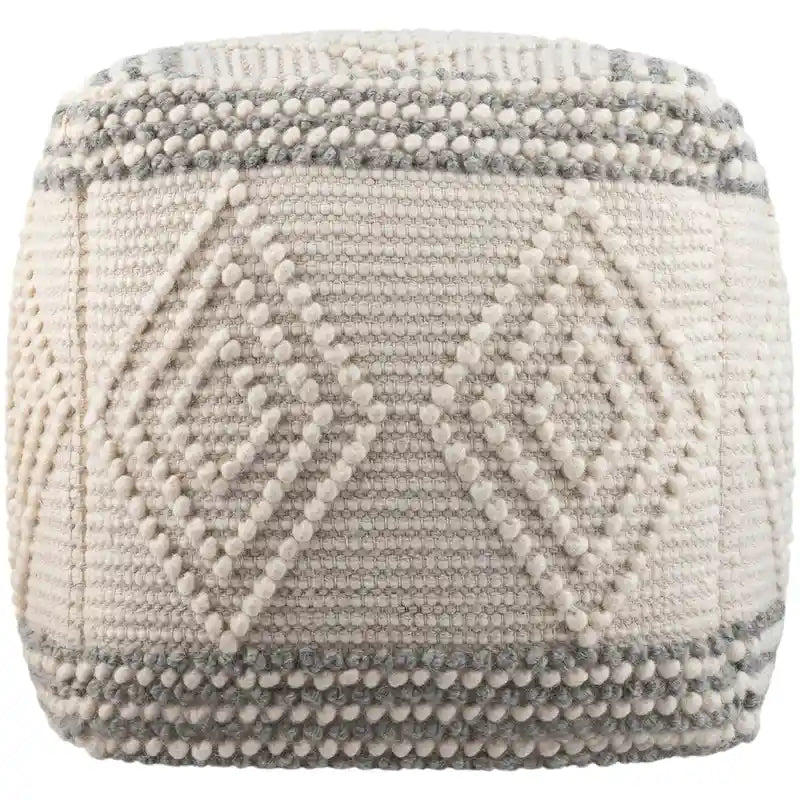Pouf cube bohème tressé à la main de 45 cm