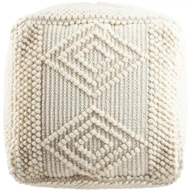 Pouf cube bohème tressé à la main de 45 cm