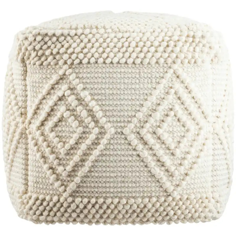 Pouf cube bohème tressé à la main de 45 cm