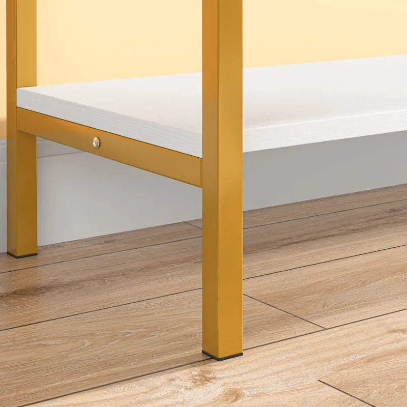 54.33 Table console avec 3 tiroirs, Table d'entrée noire avec étagères de rangement
