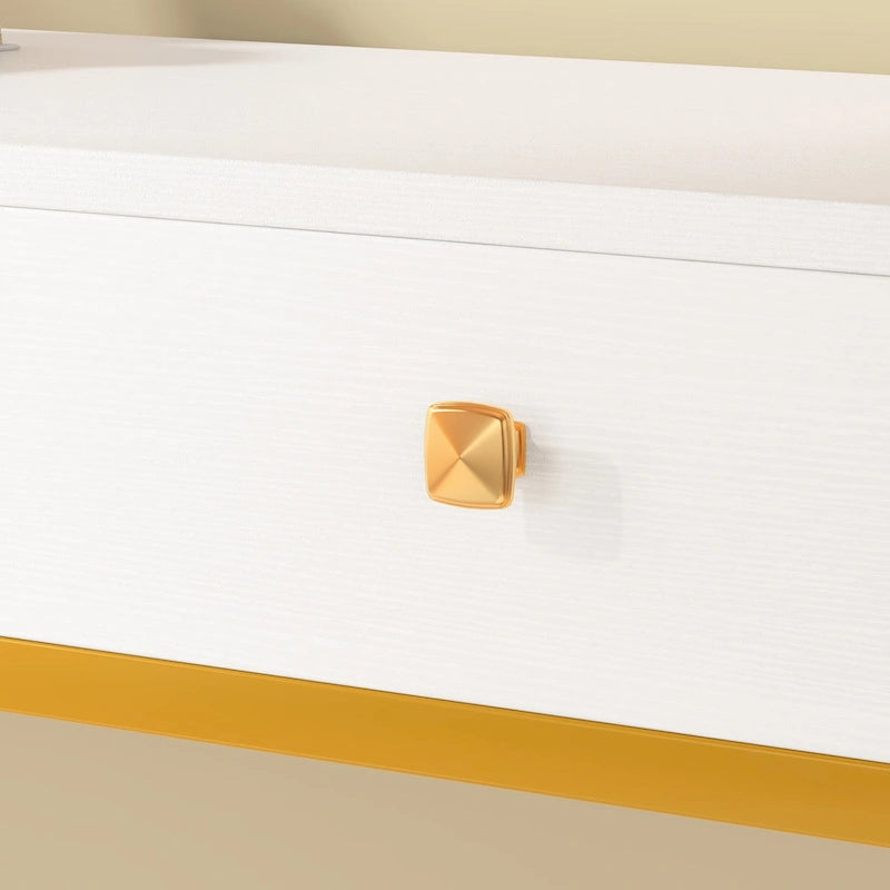 54.33 Table console avec 3 tiroirs, Table d'entrée noire avec étagères de rangement