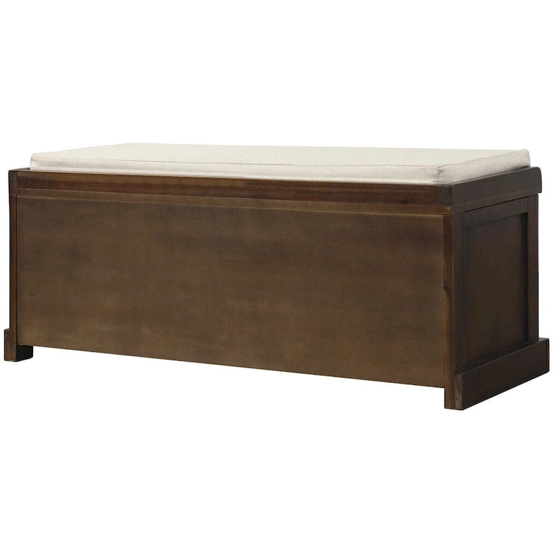 Banc de rangement d'entrée avec 3 paniers amovibles et coussin
