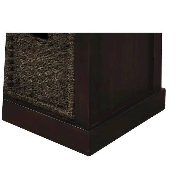 Banc de rangement d'entrée avec 3 paniers amovibles et coussin