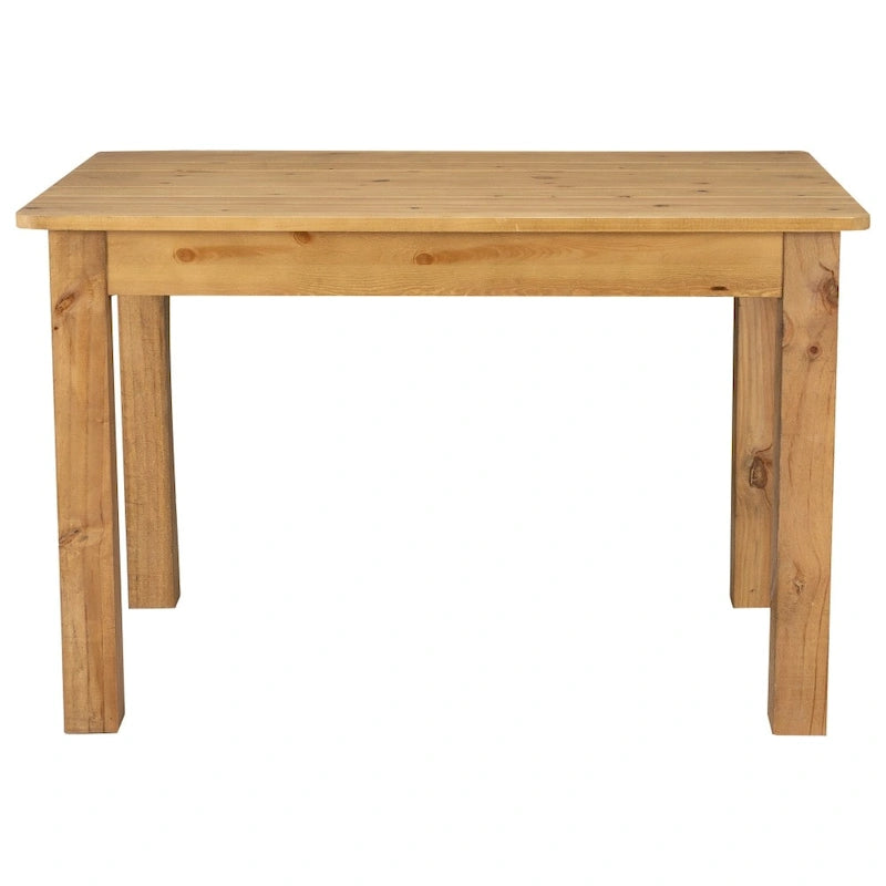 Table de salle à manger rustique rectangulaire en pin massif ancien