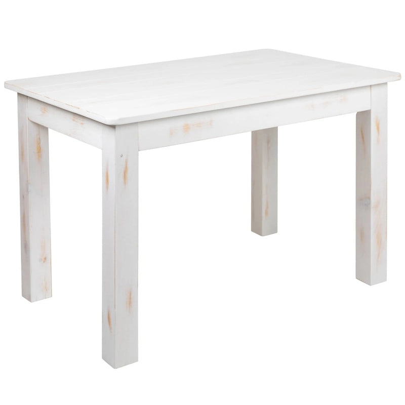 Table de salle à manger rustique rectangulaire en pin massif ancien