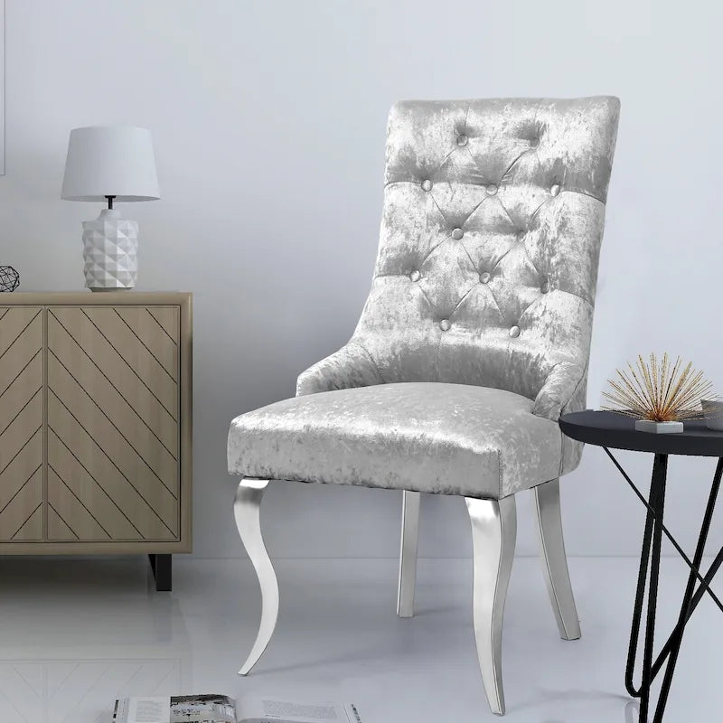 Chaise de salle à manger capitonnée à dossier haut