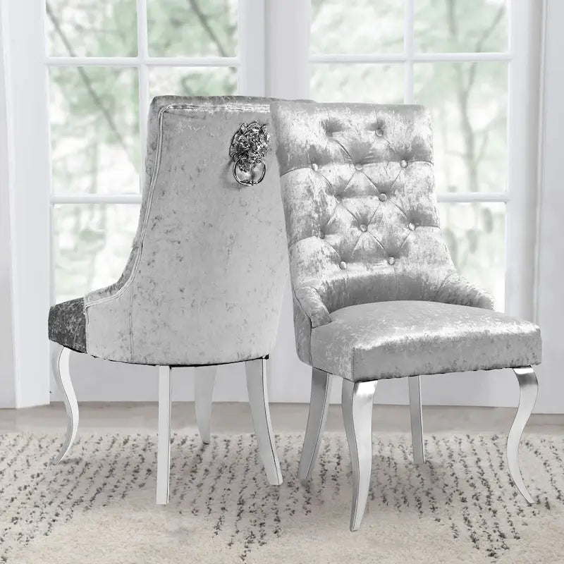 Chaise de salle à manger capitonnée à dossier haut