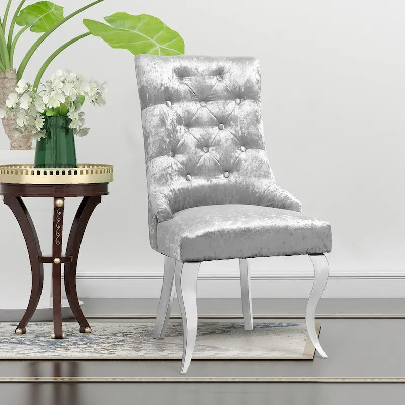 Chaise de salle à manger capitonnée à dossier haut