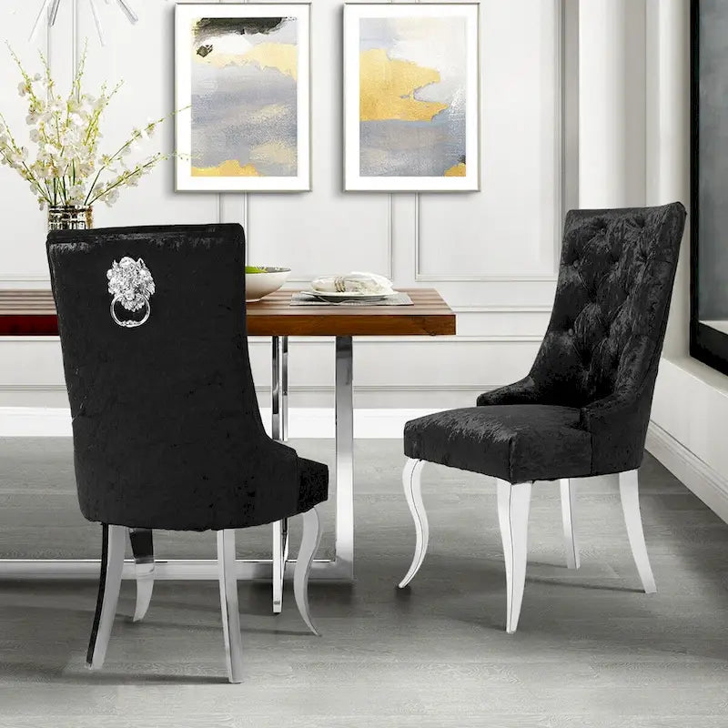 Chaise de salle à manger capitonnée à dossier haut