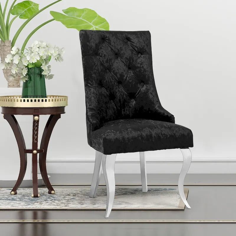 Chaise de salle à manger capitonnée à dossier haut