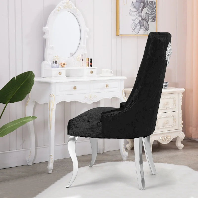Chaise de salle à manger capitonnée à dossier haut