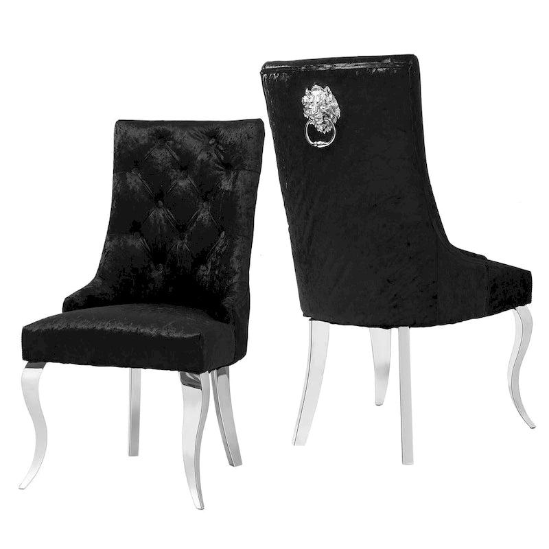 Chaise de salle à manger capitonnée à dossier haut