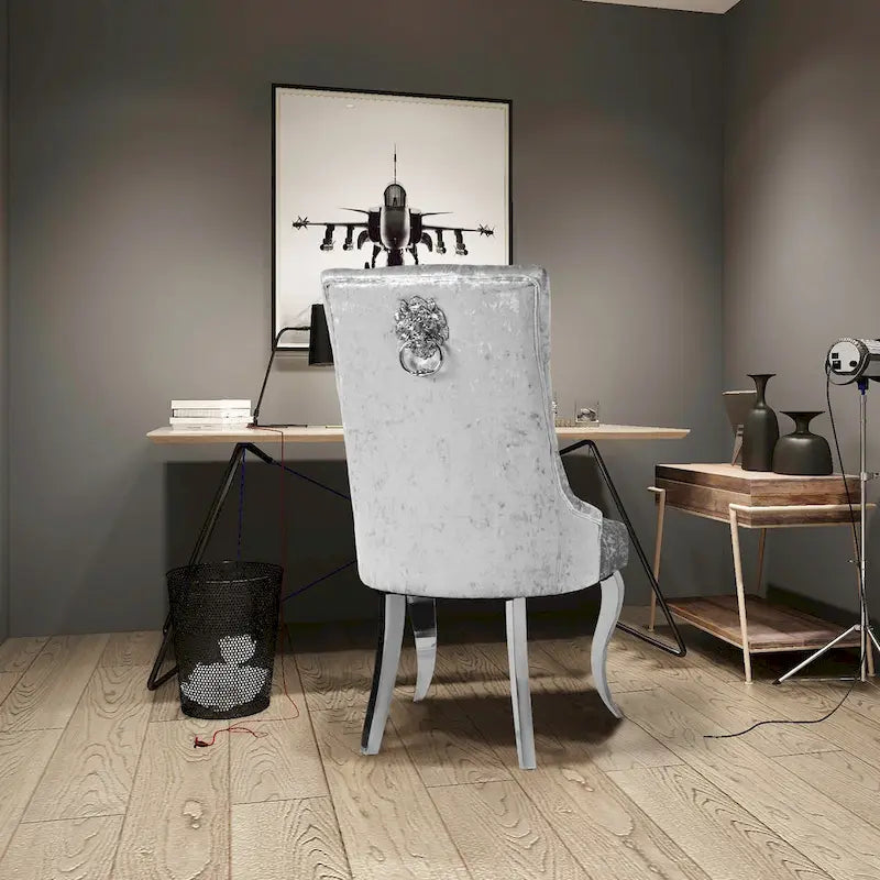 Chaise de salle à manger capitonnée à dossier haut
