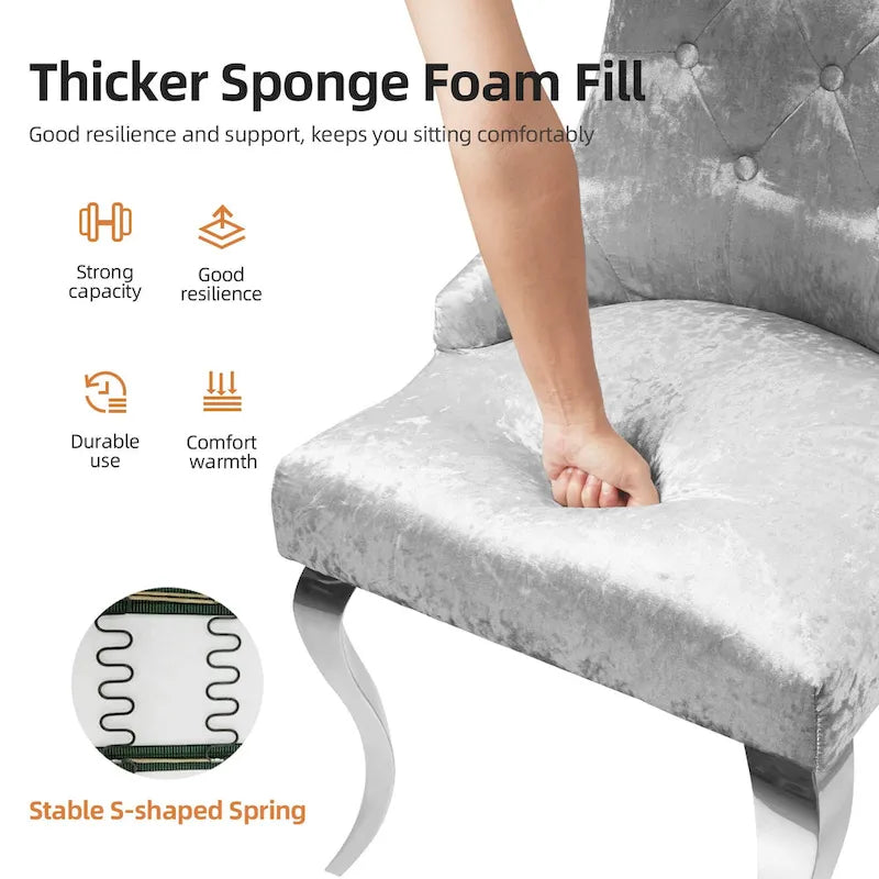 Chaise de salle à manger capitonnée à dossier haut