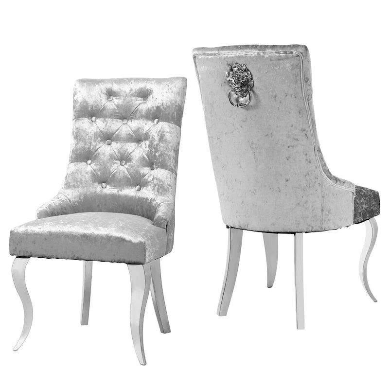Chaise de salle à manger capitonnée à dossier haut