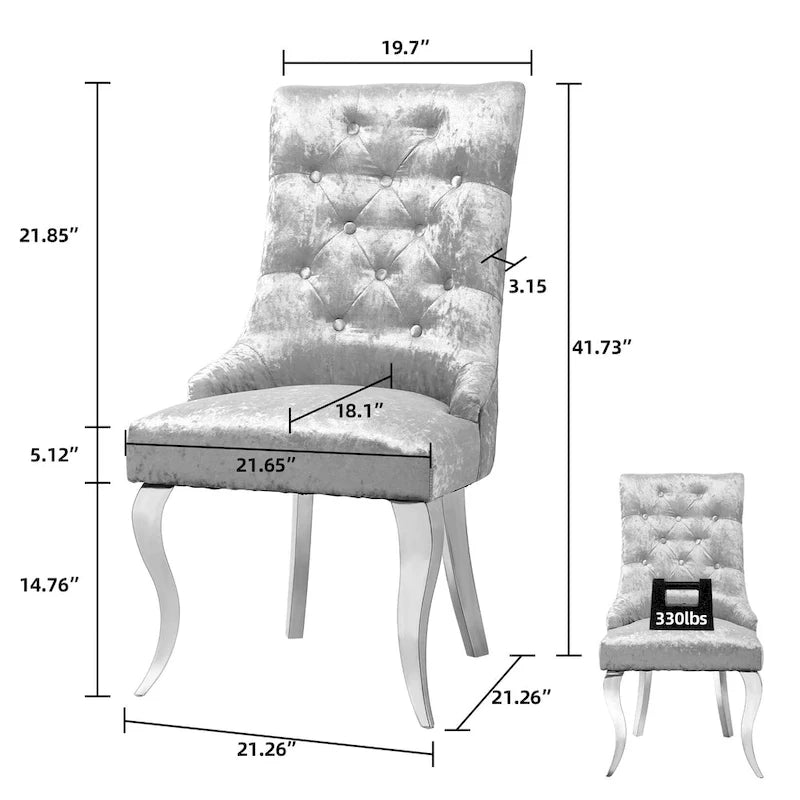 Chaise de salle à manger capitonnée à dossier haut