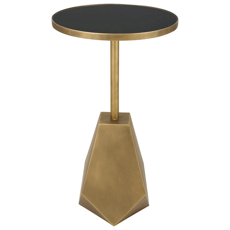 Table d'appoint géométrique en bronze – 14L x 24H x 14P
