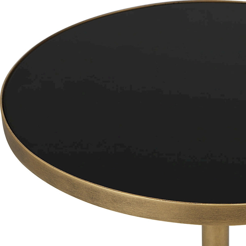 Table d'appoint géométrique en bronze – 14L x 24H x 14P