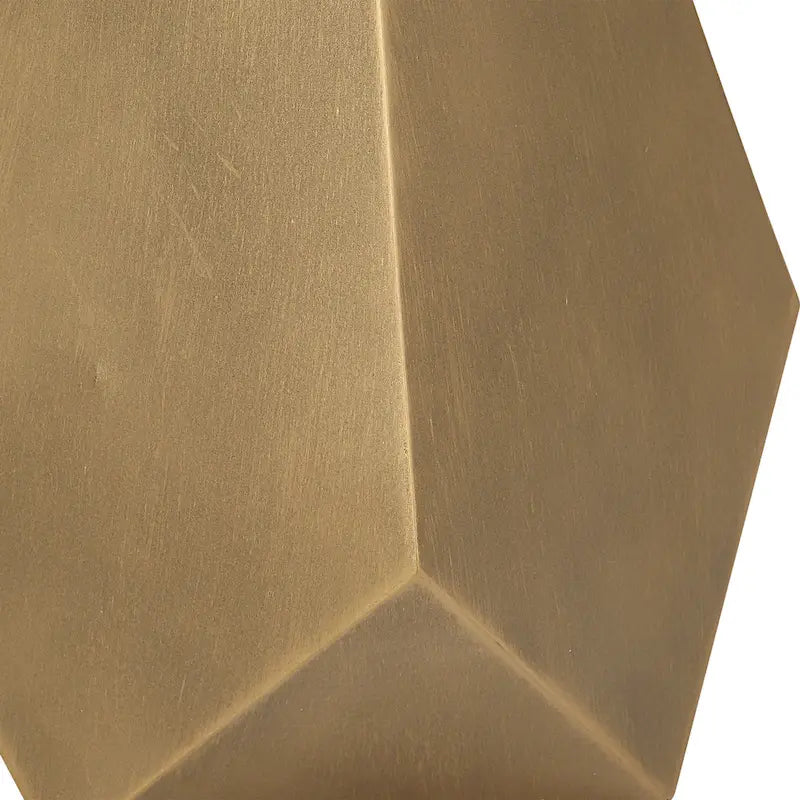 Table d'appoint géométrique en bronze – 14L x 24H x 14P