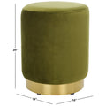 Pouffe en velours bleu marine avec base en laiton