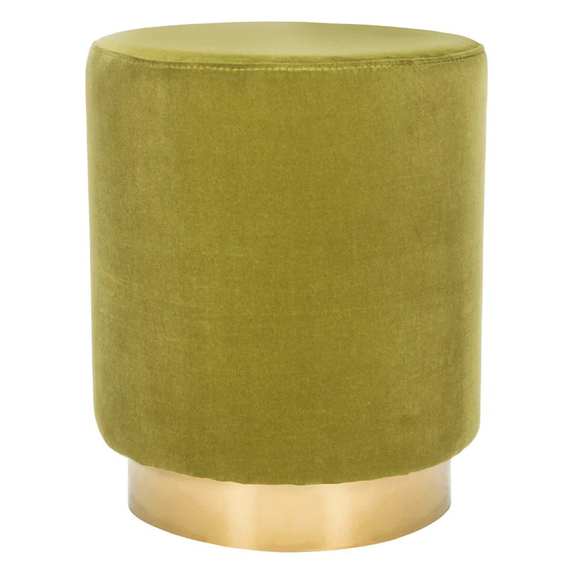Pouffe en velours bleu marine avec base en laiton