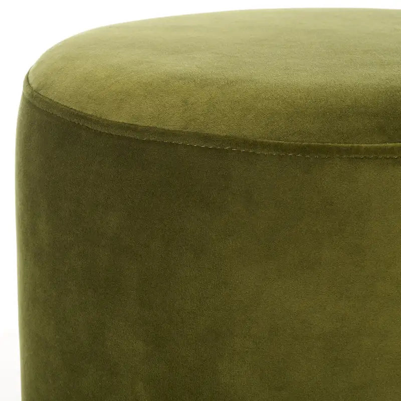 Pouffe en velours bleu marine avec base en laiton