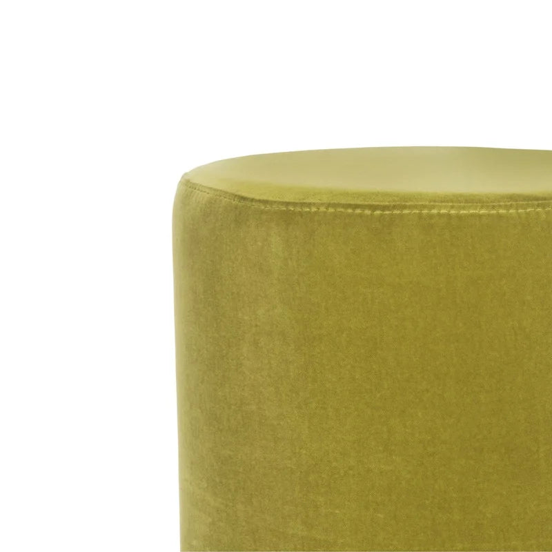 Pouffe en velours bleu marine avec base en laiton