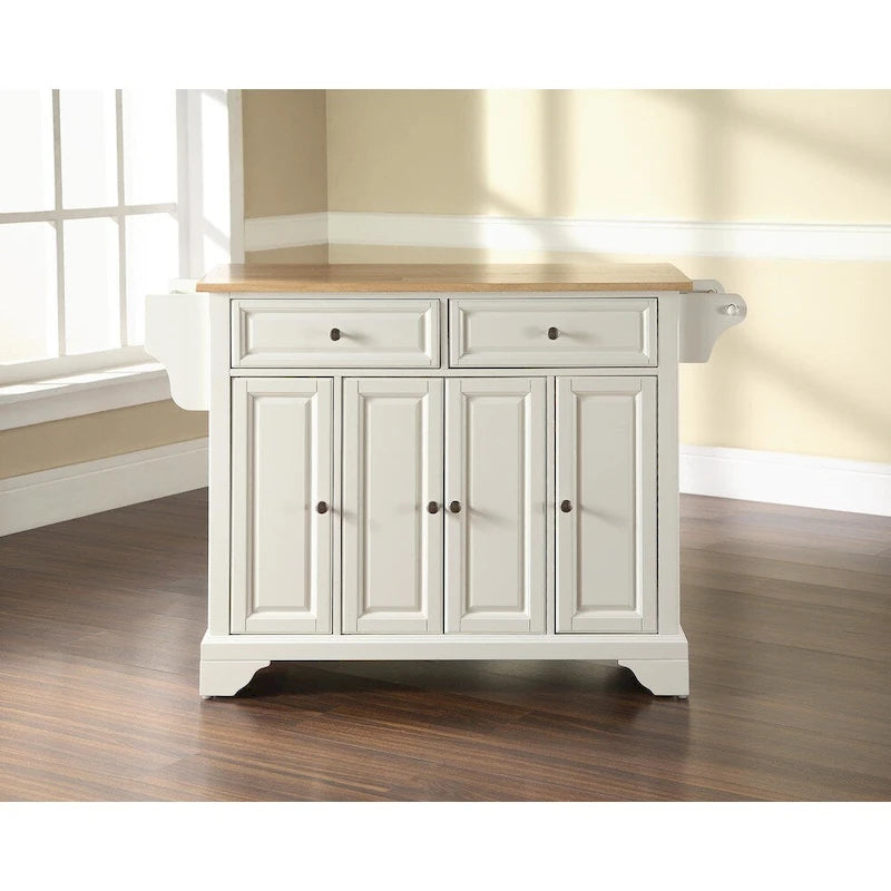 Îlot/Chariot de Cuisine Pleine Grandeur avec Dessus en Acier Inoxydable - 51,5 L x 18 P x 36 H
