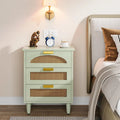 Table de chevet de 20 pouces, commode de chevet en bois à 3 tiroirs, meuble de rangement pour chambre, vert