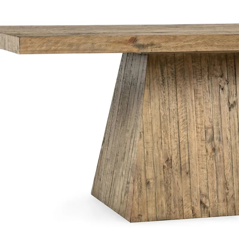 Table à manger 84 pouces en pin recyclé naturel