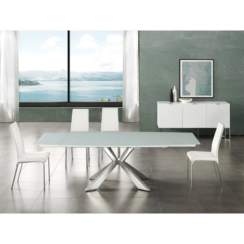 Chaise de salle à manger en cuir pleine fleur